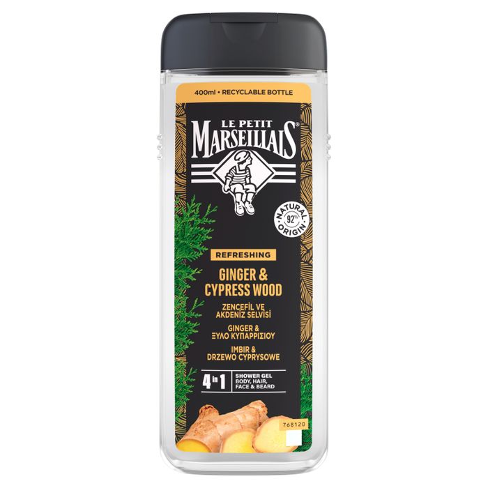 Le Petit Marseillais Żel pod prysznic dla mężczyzn imbir & drzewo cyprysowe 400 ml main product photo