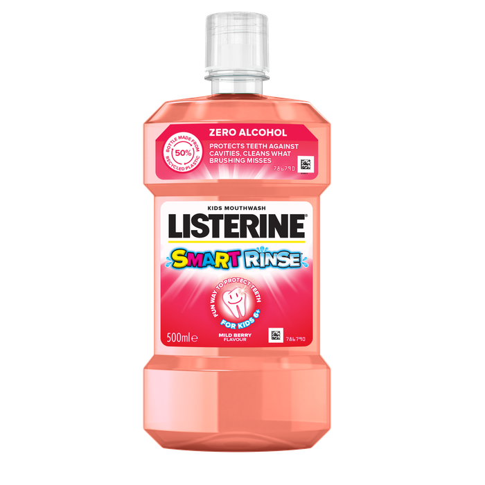 Listerine płyn do płukania jamy ustnej dla dziec Smart Rinse Berry 500ml main product photo