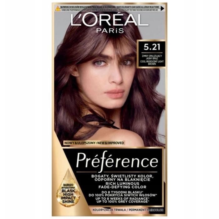 L’Oreal Preference 5.21 Zimny Opalizujący Jasny Brąz farba do włosów 1 szt. main product photo