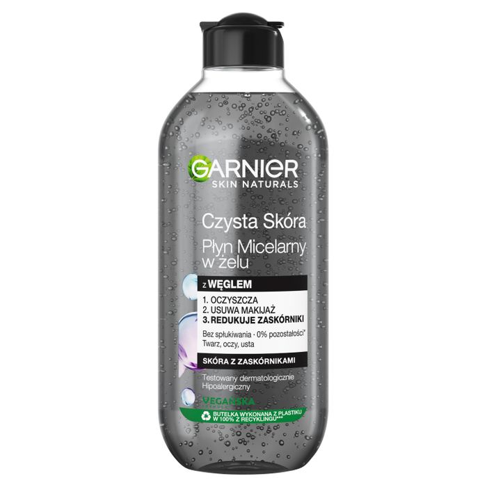Garnier Skin Naturals Płyn micelarny w żelu z węglem 400 ml main product photo