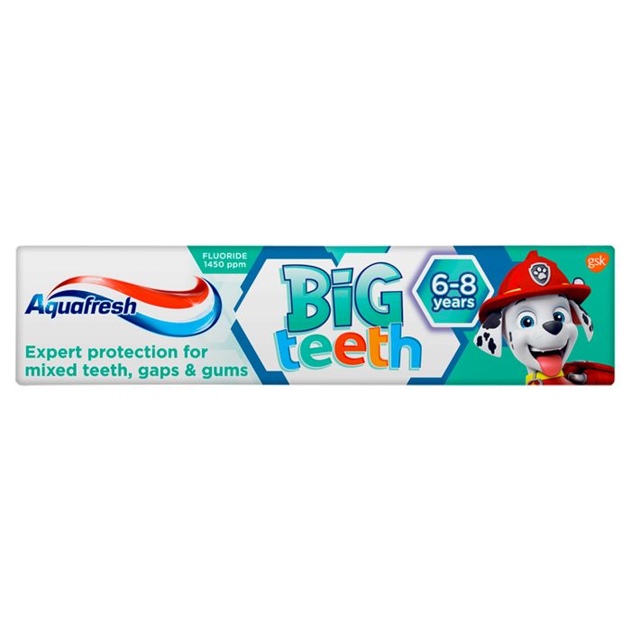 Aquafresh Big Teeth Pasta do zębów z fluorkiem 6-8 lat 50 ml main product photo