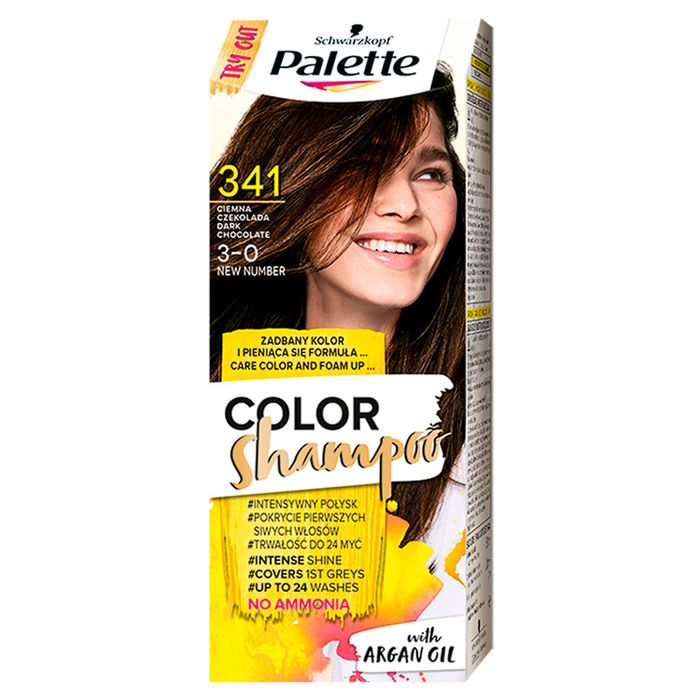 Palette Color Shampoo Szampon koloryzujący do włosów 341 (3-0) ciemna czekolada main product photo