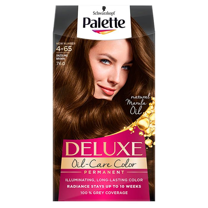 Palette Deluxe Oil-Care Color Farba do włosów 760 (4-65) olśniewający  brąz main product photo