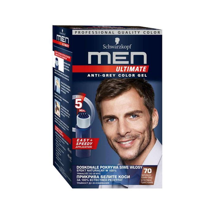 Schwarzkopf Men Ultimate Żel koloryzujący odsiwiający naturalny ciemny brąz 70 main product photo
