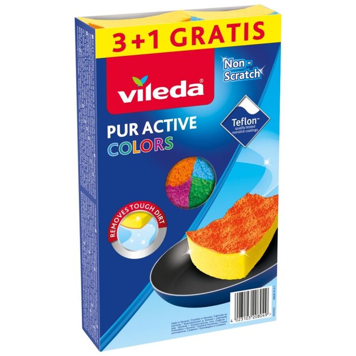 Vileda Pur Active Colors zmywak kuchenny 4 sztuki main product photo