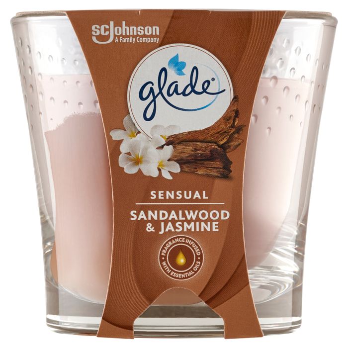 Glade Sensual Sandalwood & Jasmine Świeca zapachowa 129 g main product photo