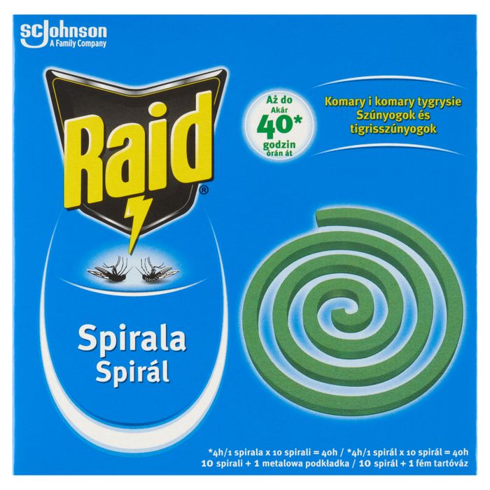 Raid Spirala owadobójcza przeciw komarom 115 g (10 x 11,5 g) main product photo
