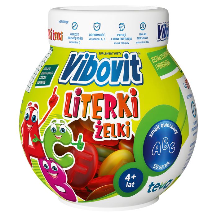 Vibovit Literki żelki Suplement diety smak owocowy 225 g (50 sztuk) main product photo