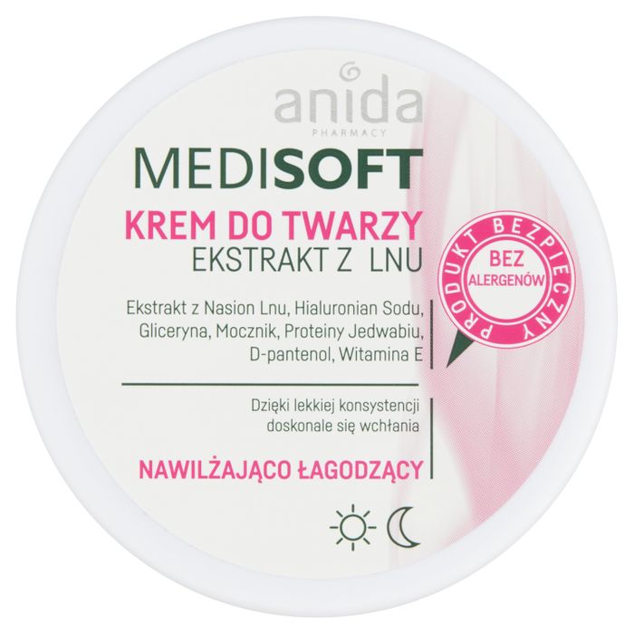Anida Medisoft Krem do twarzy nawilżająco-łagodzący ekstrakt z lnu 100 ml main product photo