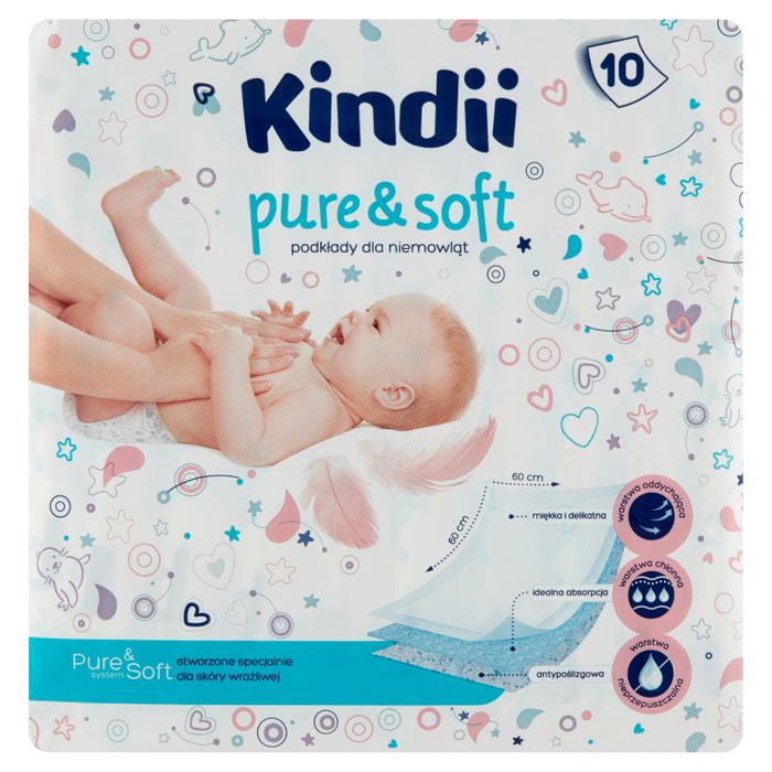 Kindii Pure & Soft Podkłady dla niemowląt 10 sztuk main product photo