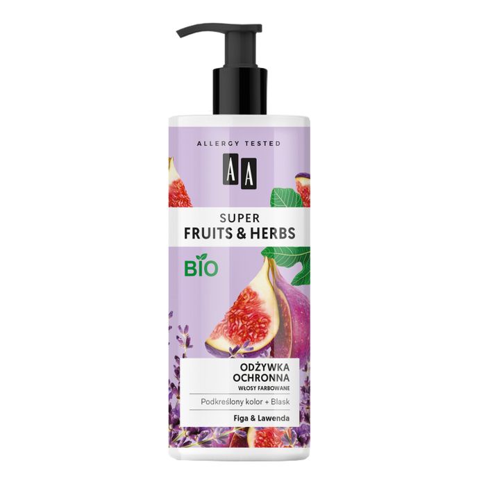 AA Super Fruits&Herbs odżywka ochronna włosy farbowane figa&lawenda 500 ml main product photo