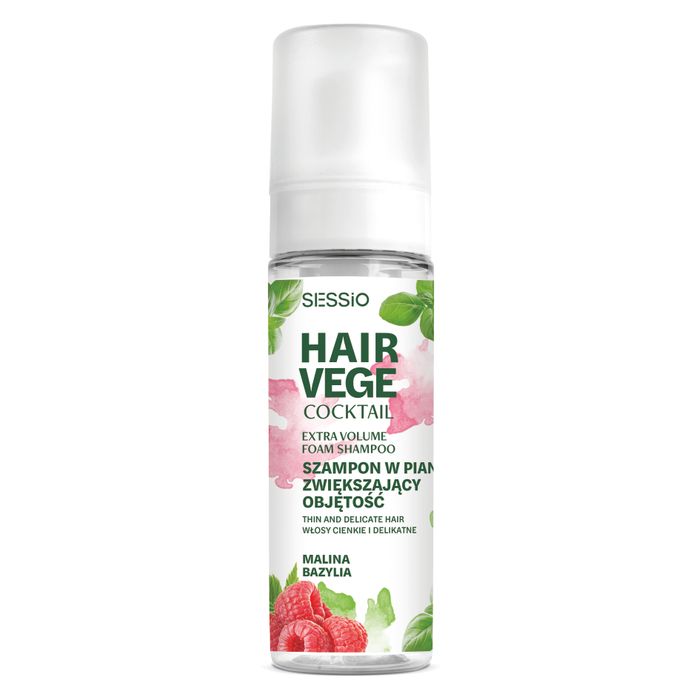 SESSIO HAIR VEGE Szampon w piance zwiększający objętość malina / bazylia, vegan 175 ml main product photo