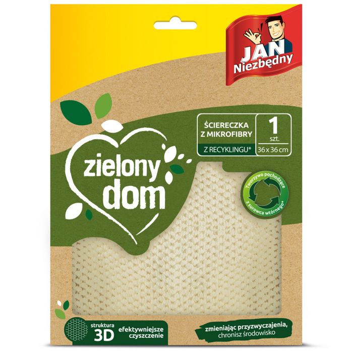 Jan Niezbędny Zielony dom Ściereczka z mikrofibry 36 cm x main product photo