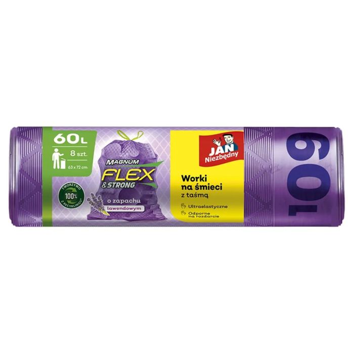 JAN NIEZBĘDNY Magnum Flex&Strong Lawenda worki na śmieci 60 L 8 sztuk main product photo