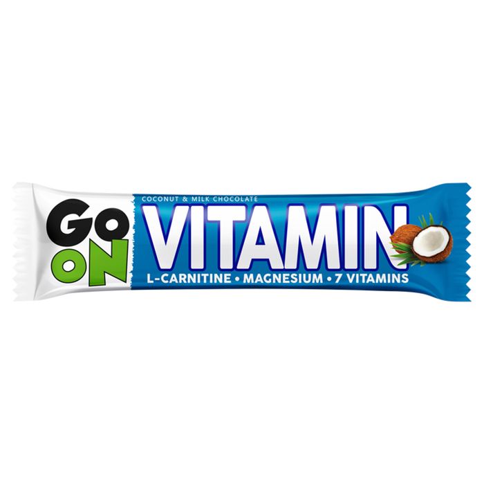 Sante Go On Vitamin Baton kokosowy z L-karnityną magnezem i witaminami oblany mleczną czekoladą 50 g main product photo