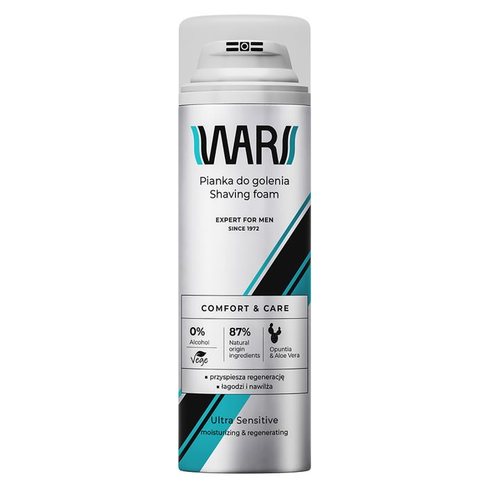 WARS EXPERT FOR MEN Pianka do golenia 200ml ULTRA SENSITIVE / Opuncja&Aloes main product photo
