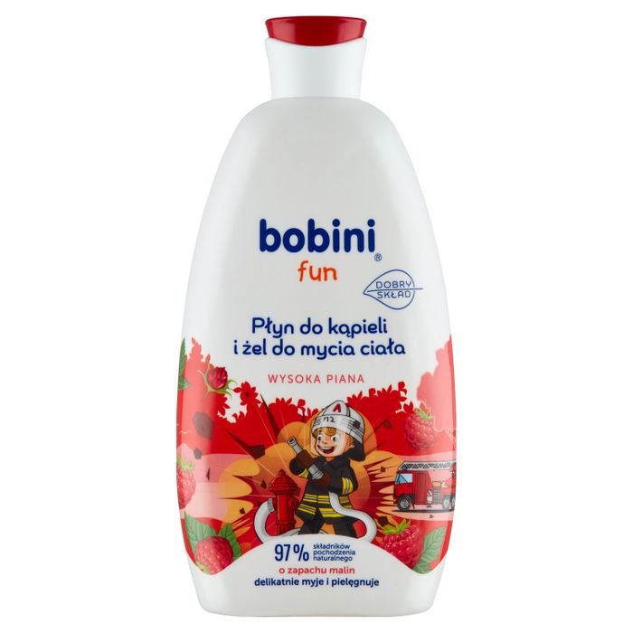 Bobini Fun Płyn do kąpieli i żel do mycia ciała o zapachu malin 500 ml main product photo