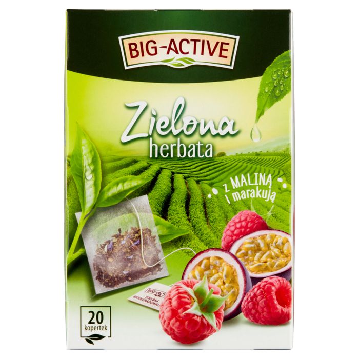 Big-Active Zielona herbata z maliną i marakują 34 g (20 x 1,7 g) main product photo