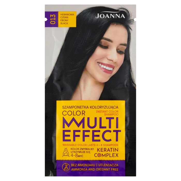 Joanna Multi Effect color Szamponetka koloryzująca hebanowa czerń 013 35 g main product photo