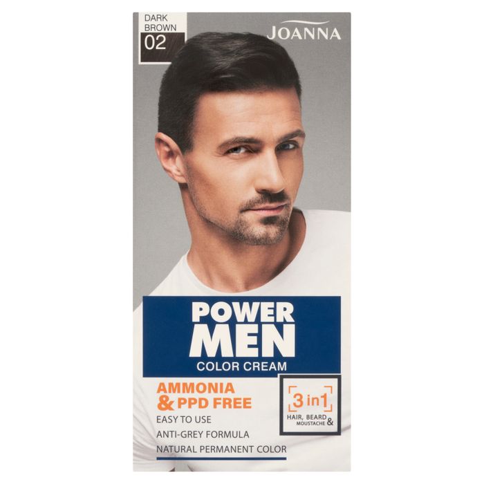Joanna Power Men Color Cream Farba 02 Dark Brown main product photo