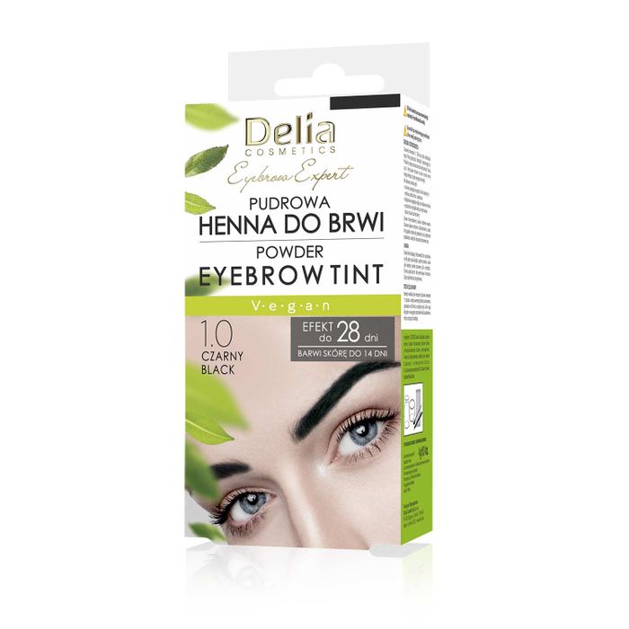 Delia Cosmetics Eyebrow Expert Pudrowa henna do brwi 1.0 czarny 4 g main product photo