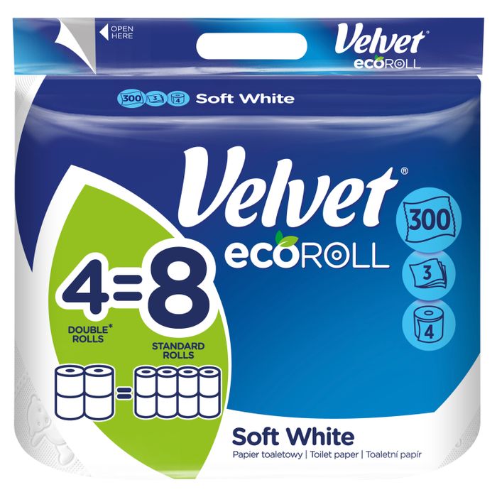Velvet ecoRoll Soft White Papier toaletowy 4 rolki main product photo