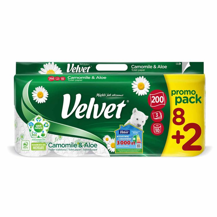Velvet Camomile & Aloe Papier toaletowy 8 rolek main product photo
