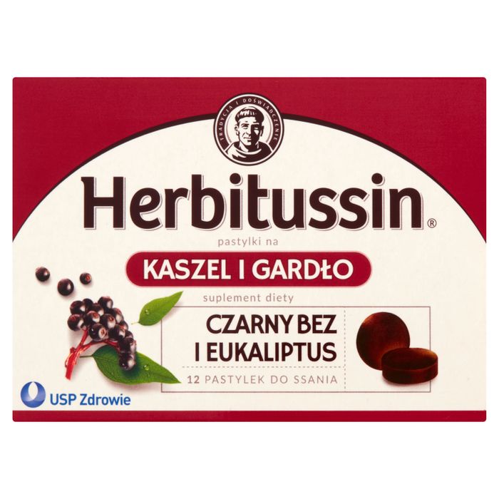 Herbitussin Kaszel i Gardło Czarny Bez i Eukaliptus 12 pastylek main product photo