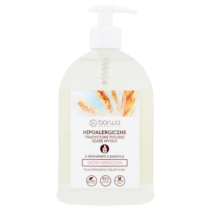 Barwa Hipoalergiczne tradycyjne polskie szare mydło z ekstraktem pszenicy 500 ml main product photo