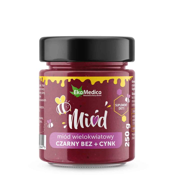EKAMEDICA MIÓD Z CZARNYM BZEM I CYNKIEM 250G main product photo