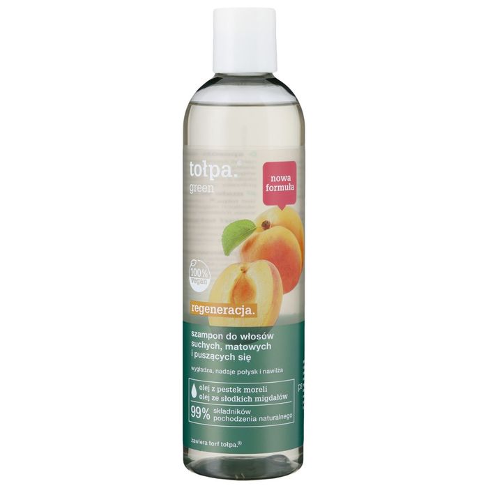 TOŁPA GREEN, Szampon  do włosów suchych, matowych, olej z pestek moreli i słodkich migdałów, Vegan 300 ML main product photo