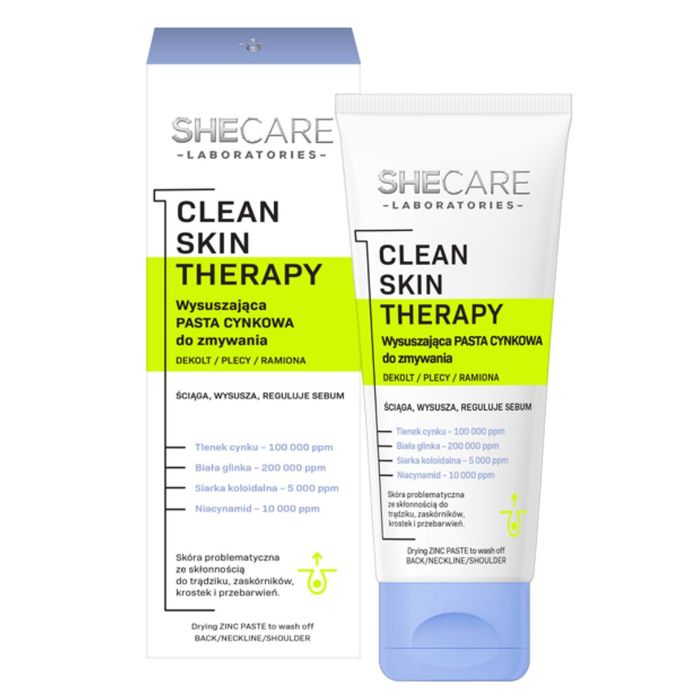 SheCare wysuszająca pasta cynkowa do zmywania Clean Skin Therapy 90 g main product photo