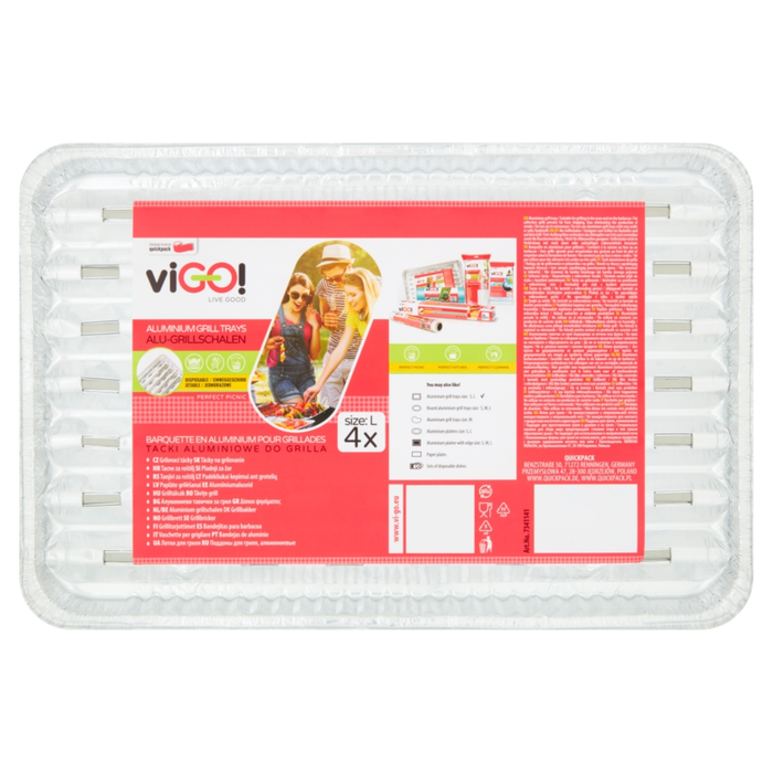 VIGO! duże tacki aluminiowe do grilla 4 sztuki main product photo