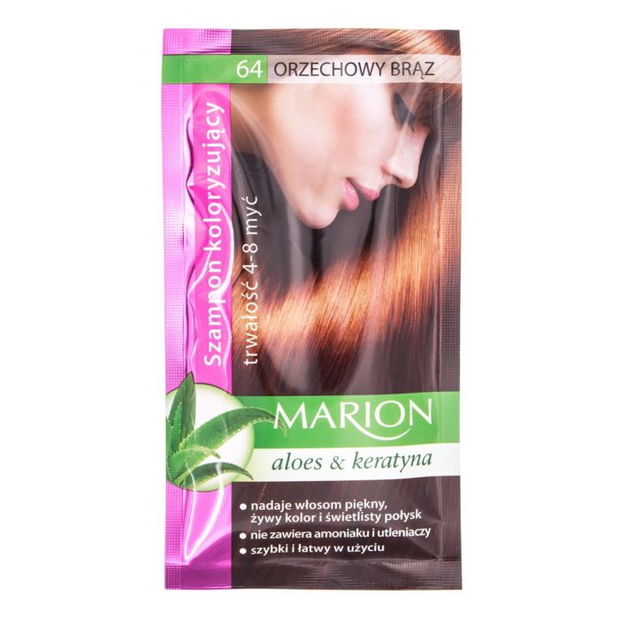 MARION Szamponetka szampon koloryzujący z aloesem i keratyną nr.64 ORZECHOWY BRĄZ , 40 ml main product photo