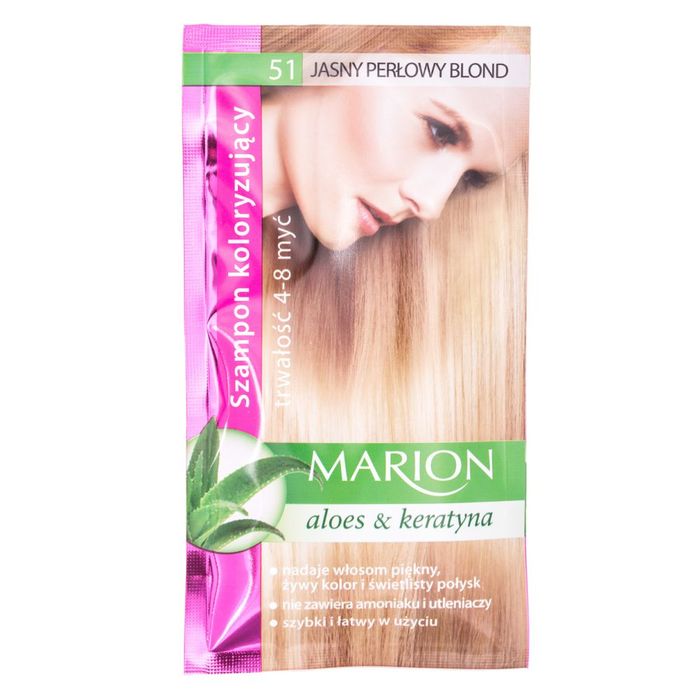 MARION Szamponetka szampon koloryzujący nr.51, JASNY PERŁOWY BLOND, 40 ml main product photo