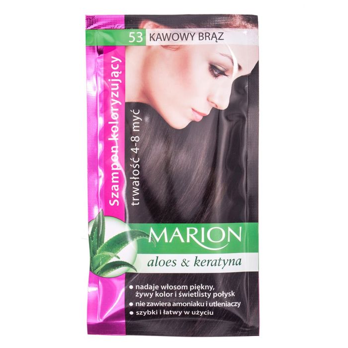 MARION Szamponetka szampon koloryzujący z aloesem i keratyną, nr 53 KAWOWY BRĄZ , 40 ml main product photo