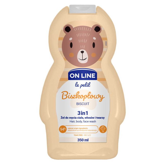On Line żel, płyn do kąpieli i szampon 3w1 biszkoptowy 350ml main product photo
