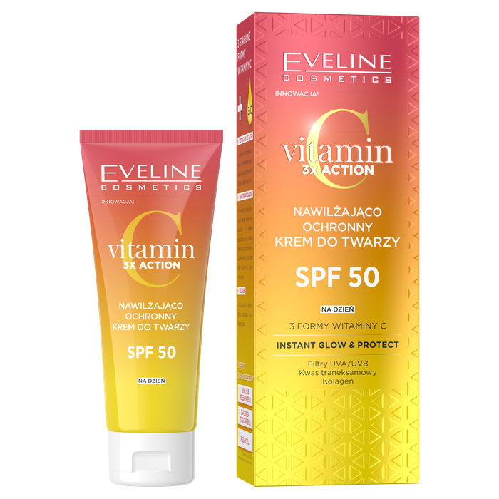 Eveline Cosmetics krem SPF50 Vitamin C 3action na d/n 30ml main product photo