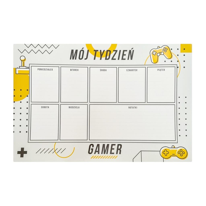 Planer magnetyczny Gamer yellow 29 x 33 cm main product photo