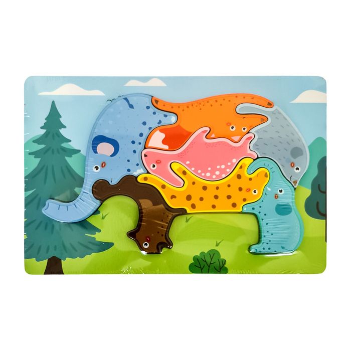 Drewniane puzzle animal słoń main product photo