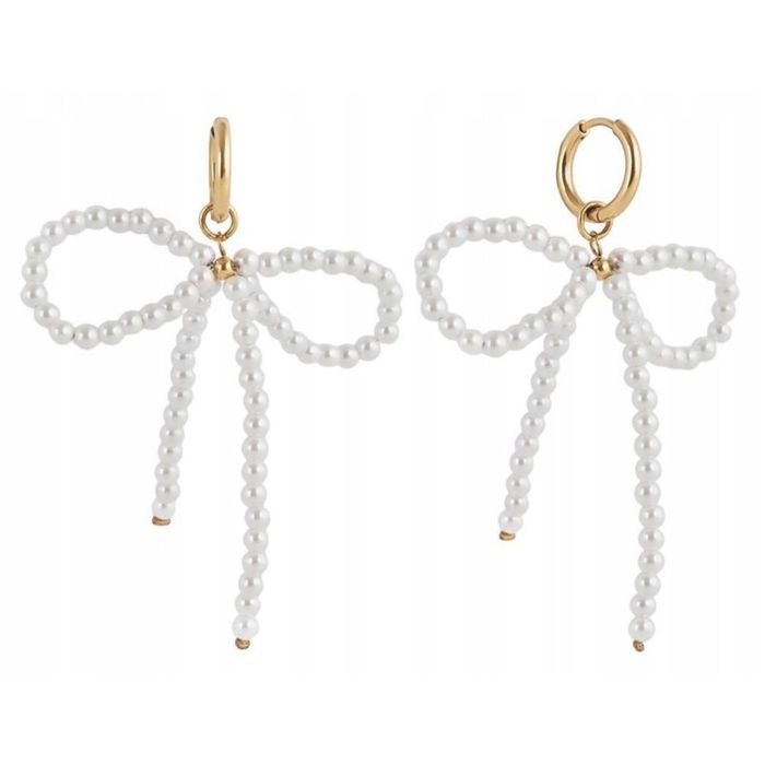 Ecarla KST3281 Kokardka Perełki kolczyki 2 szt. main product photo