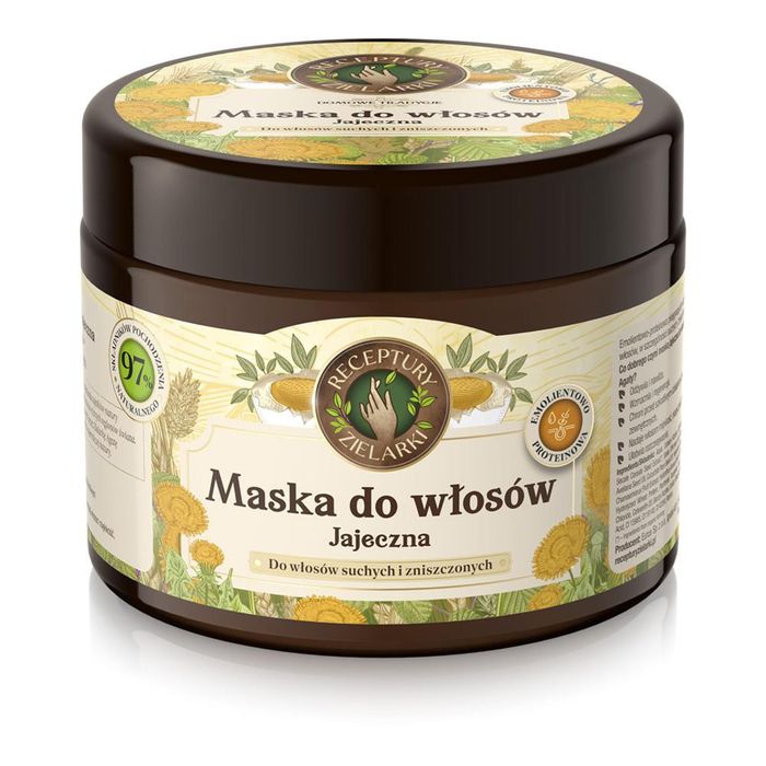 Receptury Zielarki Domowe Tradycje Jajeczna maska do włosów suchych i zniszczonych emolientowo - proteinowa main product photo