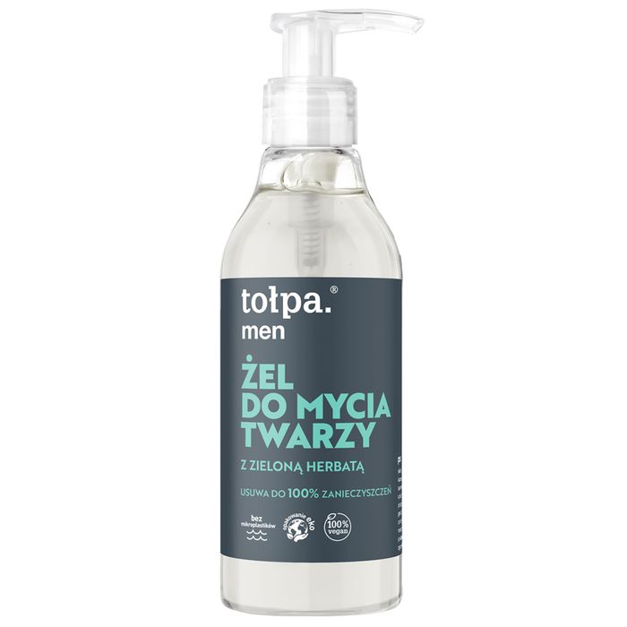 TOŁPA MEN Żel do mycia twarzy z zieloną herbatą, Vegan, 195 ml main product photo