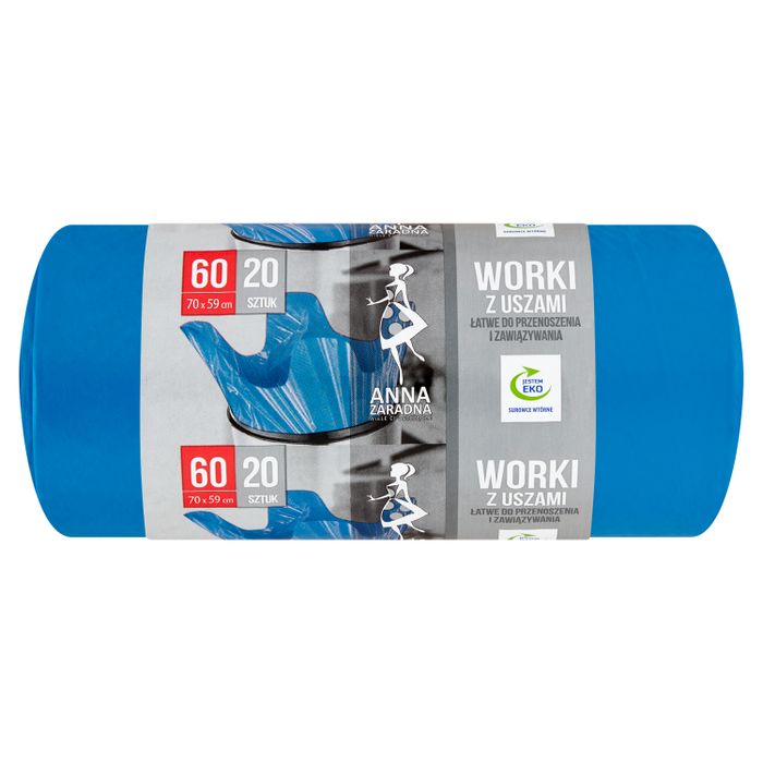 Anna Zaradna Worki na śmieci z uszami 60 l 20 sztuk main product photo