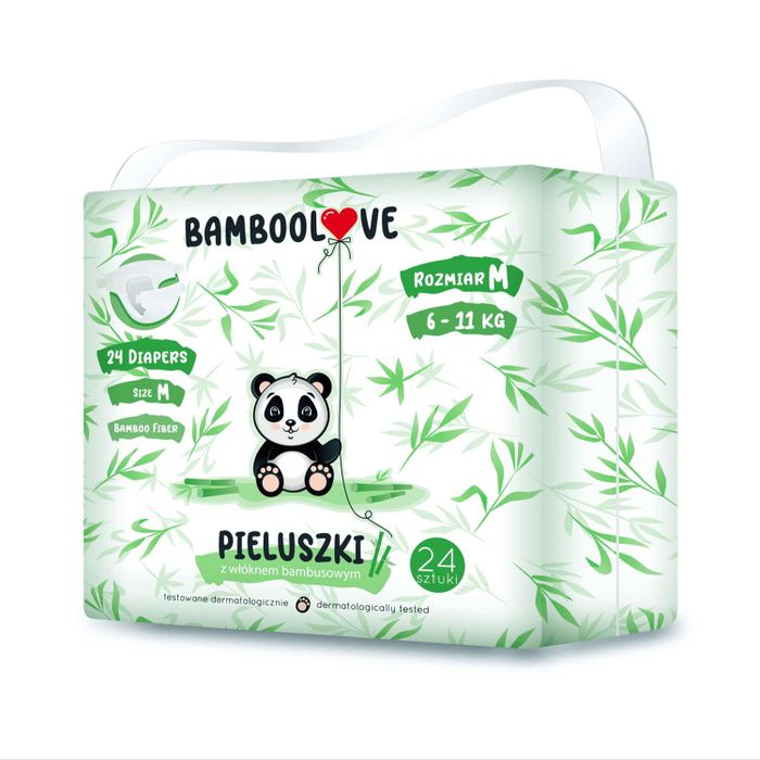 THE CHEEKY PANDA BAMBOOLOVE PIELUSZKI JEDNORAZ.M 24 SZT main product photo
