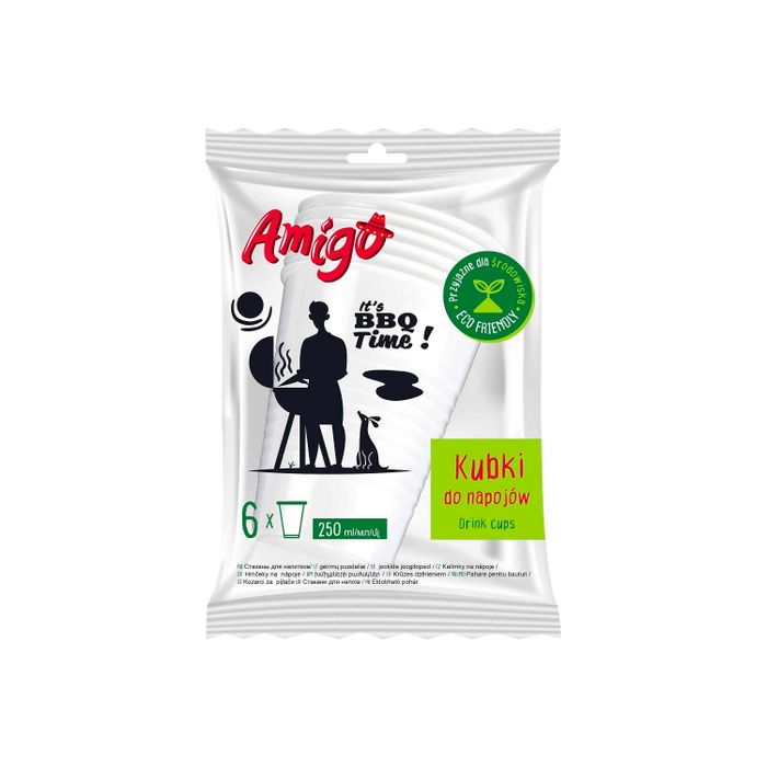 AMIGO JEDNORAZOWE KUBKI PAPIEROWE ECO 6SZT main product photo