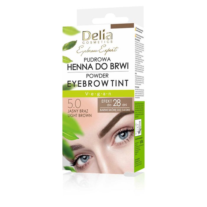 Delia henna pudrowa do brwi 5.0 jasny brąz 4g main product photo