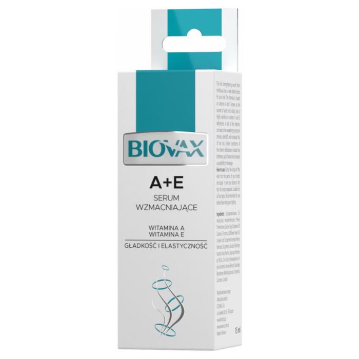 Biovax serum wzmacniające do włosów z witaminami A + E 15 ml main product photo