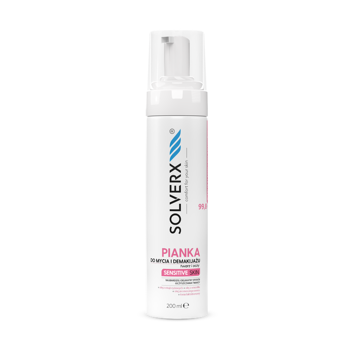 SOLVERX SENSITIVE SKIN Pianka do mycia twarzy i demakijażu 200ml main product photo