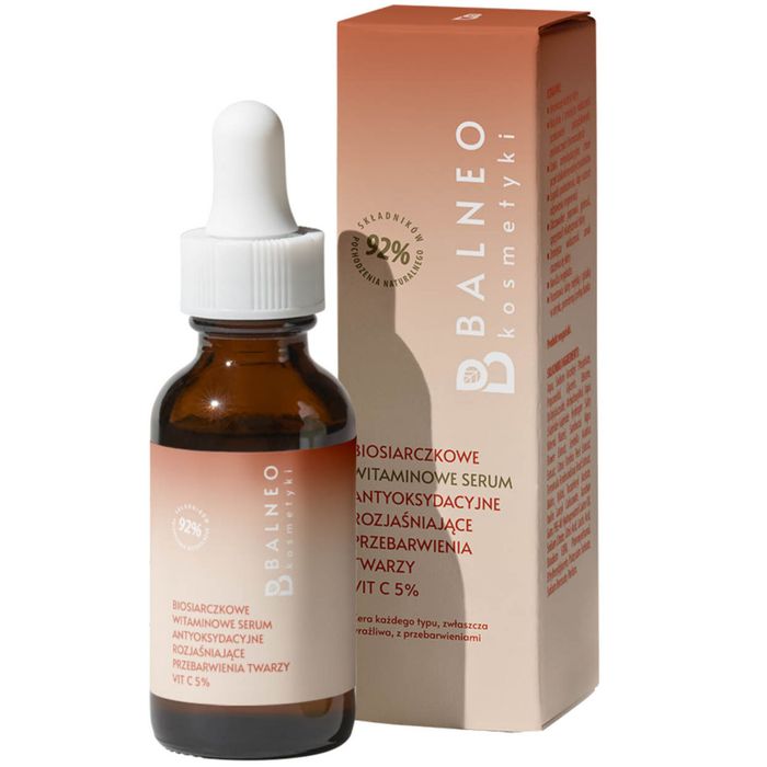 Balneokosmetyki Biosiarczkowe Witaminowe Serum rozjaśniające przebarwienia twarzy antyoksydacyjne vit C 5% 30ml main product photo